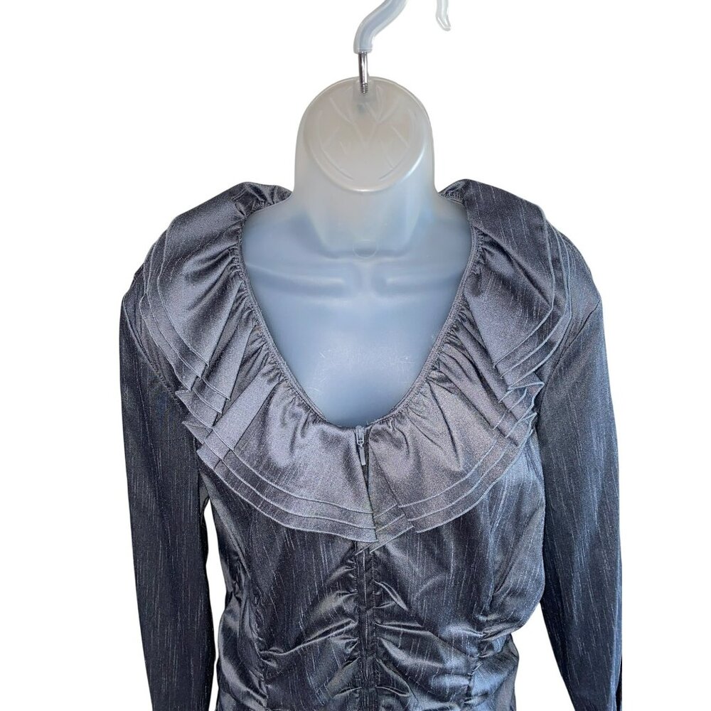 Samuel Dong Ruffled Long Sleeve Sparkling Metalli… - image 7